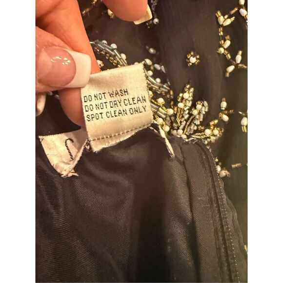 Laurence Kazar Beaded Top Short Sleeve Pearls Sz. M Party Wedding Formal - Picture 10 of 10